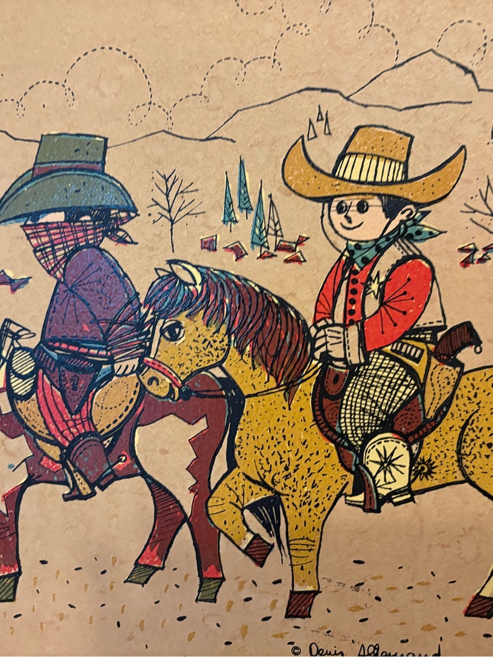 Dude Ranch Kids lithograph - Picture 3 of 7